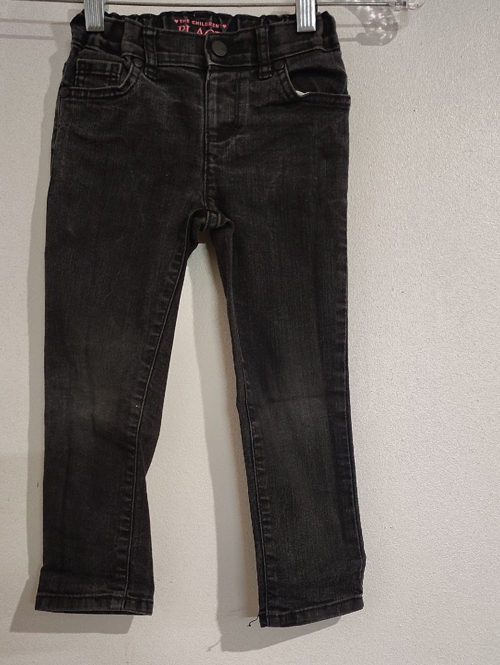 The Children's Place Black Skinny Jeans with Pink Logo